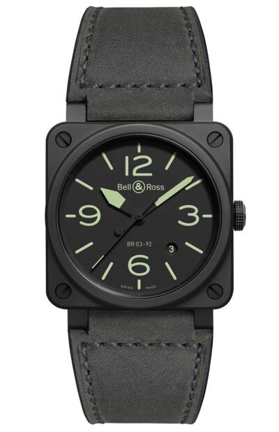 Buy 2018 Bell & Ross Replica BR 03-92 Nightlum BR0392-BL3-CE/SCA watch